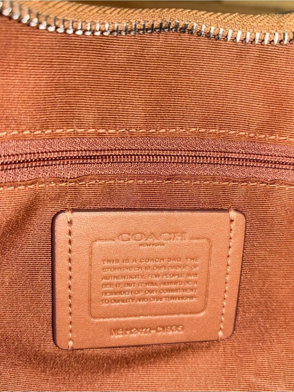 Coach Teri Pebbled Leather Shoulder Bag in Saddle Brown with Silver Hardware - Picture 8 of 8